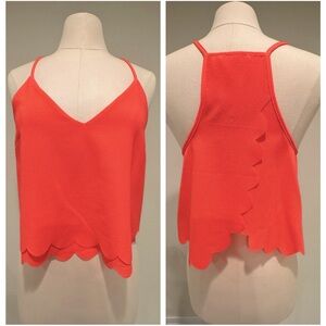 Fun and Flirty Coral Cropped Halter Top